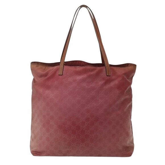 GUCCI GG Canvas Tote Bag Nylon Pink Gold 295252 Auth - Picture 3 of 16